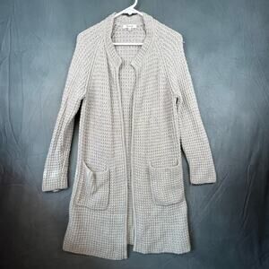 Madewell Knit Cardigan Sweater Wool-Blend Long Oversized Beige Pockets Womans XS